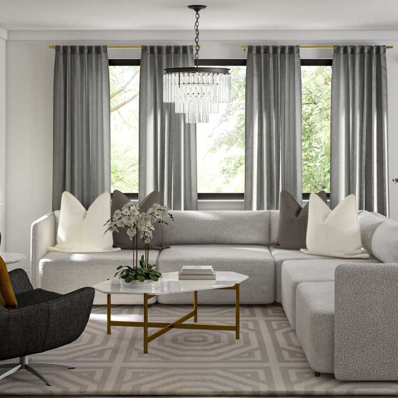 Contemporary, Glam Living Room Design by Havenly Interior Designer Dawn