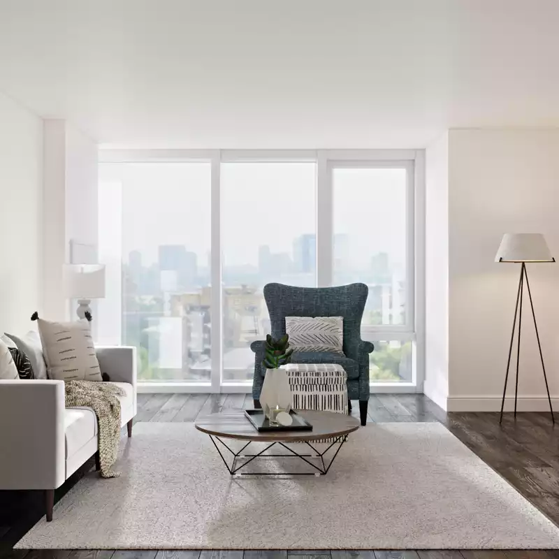 Midcentury Modern, Minimal, Scandinavian Living Room Design by Havenly Interior Designer Jackie