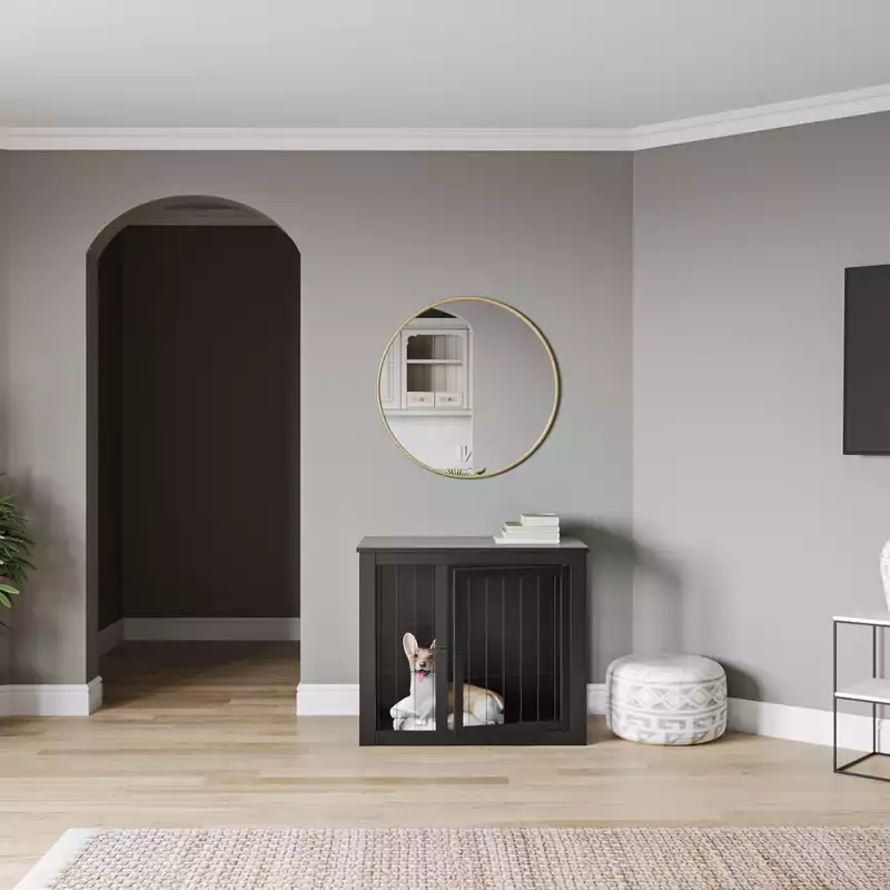Bohemian, Midcentury Modern Living Room Design by Havenly Interior Designer Haley