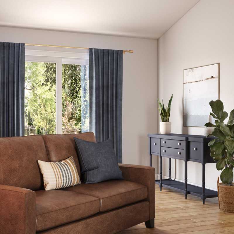 Bohemian, Farmhouse, Rustic Living Room Design by Havenly Interior Designer Briana