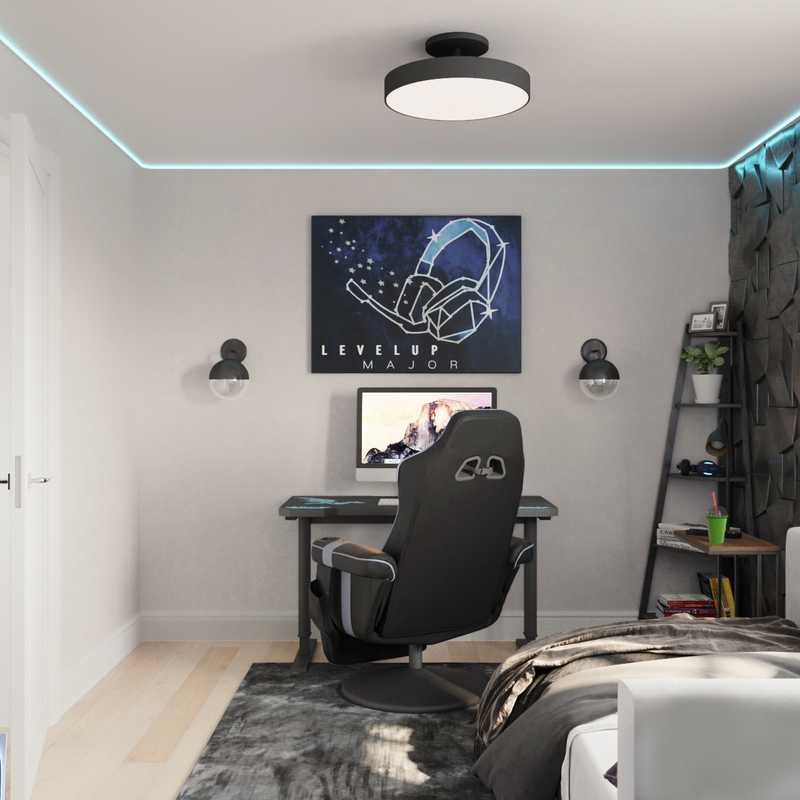 Modern, Industrial Playroom Design by Havenly Interior Designer Lena