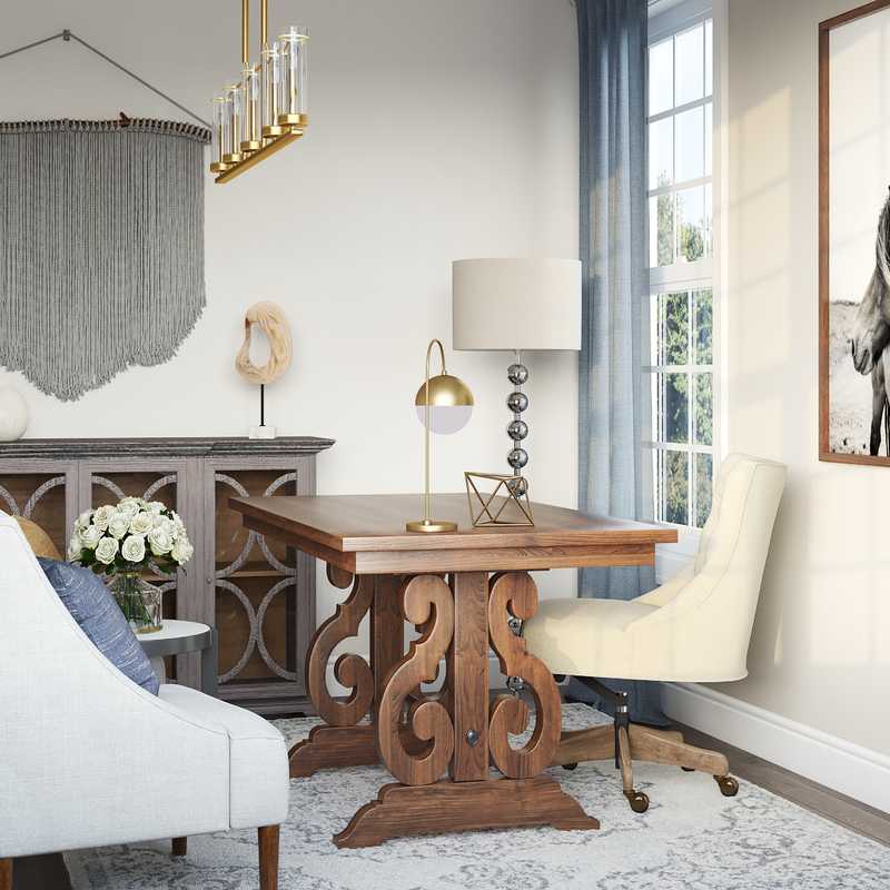 Contemporary, Farmhouse, Transitional Office Design by Havenly Interior Designer Beatriz