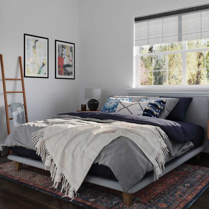 Eclectic, Bohemian, Midcentury Modern Bedroom Design by Havenly Interior Designer Katie