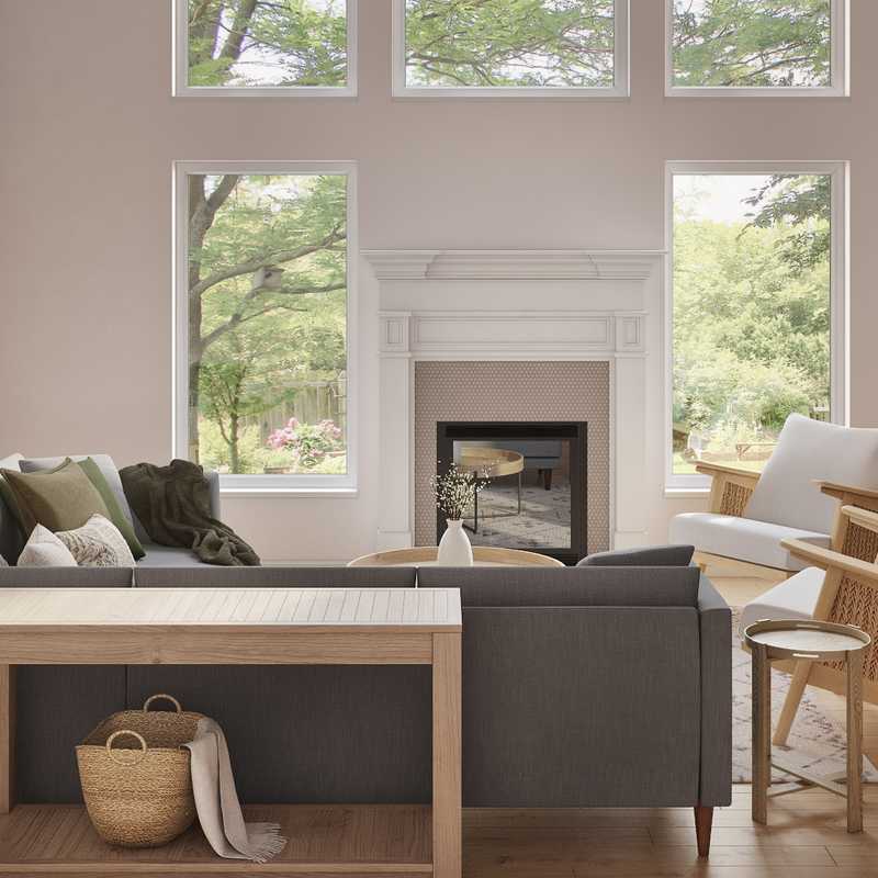 Contemporary, Modern, Bohemian Living Room Design by Havenly Interior Designer Andrea