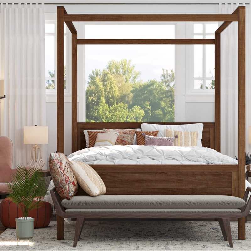 Bohemian, Midcentury Modern Bedroom Design by Havenly Interior Designer Amanda