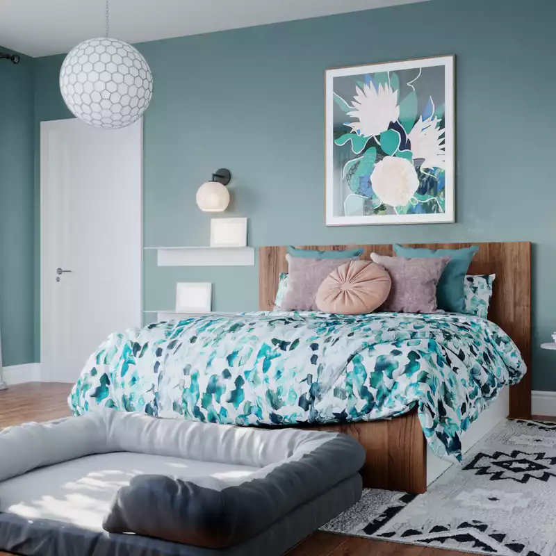 Bohemian, Midcentury Modern Bedroom Design by Havenly Interior Designer Hadasa