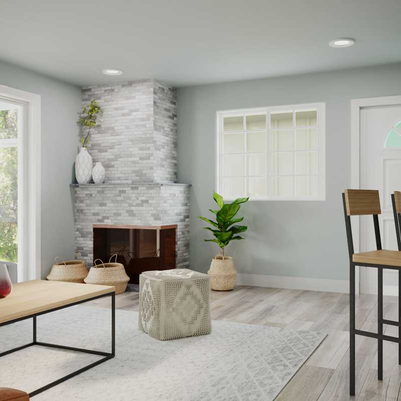 Coastal, Farmhouse, Midcentury Modern Living Room Design by Havenly Interior Designer Priscila