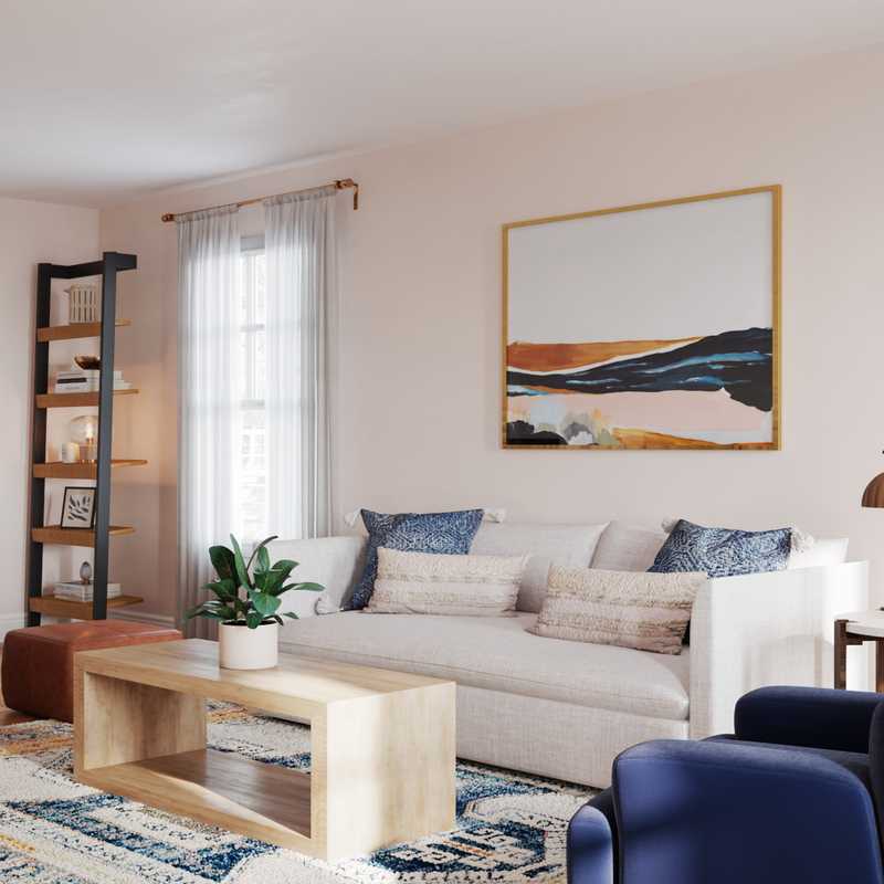 Modern, Eclectic, Midcentury Modern Living Room Design by Havenly Interior Designer Sarah