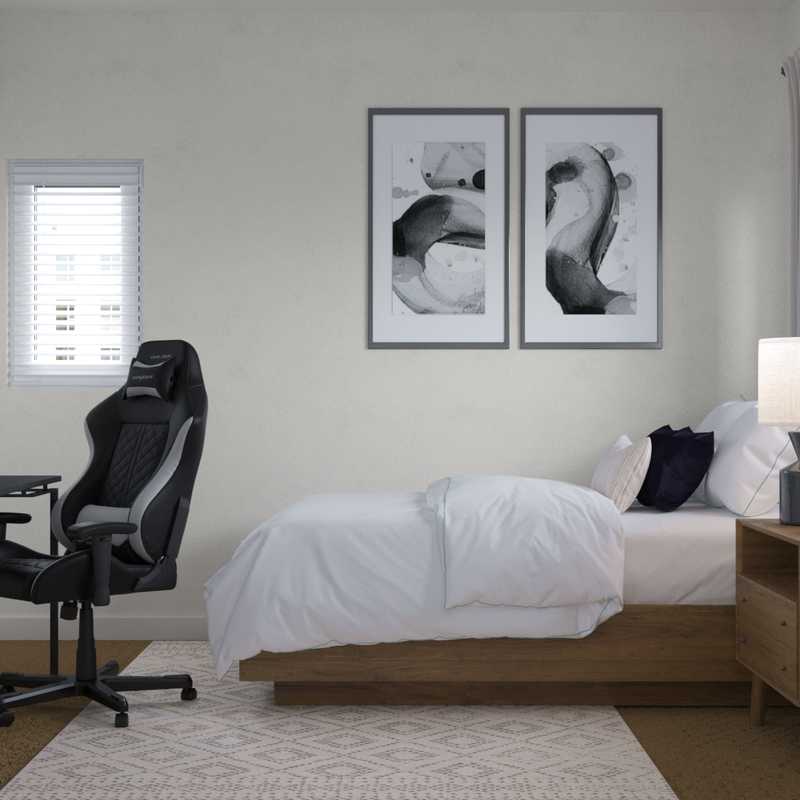 Contemporary, Modern, Industrial, Minimal Bedroom Design by Havenly Interior Designer Carla