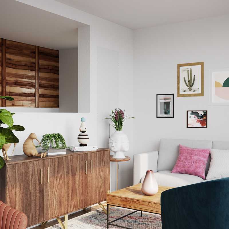 Bohemian, Midcentury Modern Living Room Design by Havenly Interior Designer Maria