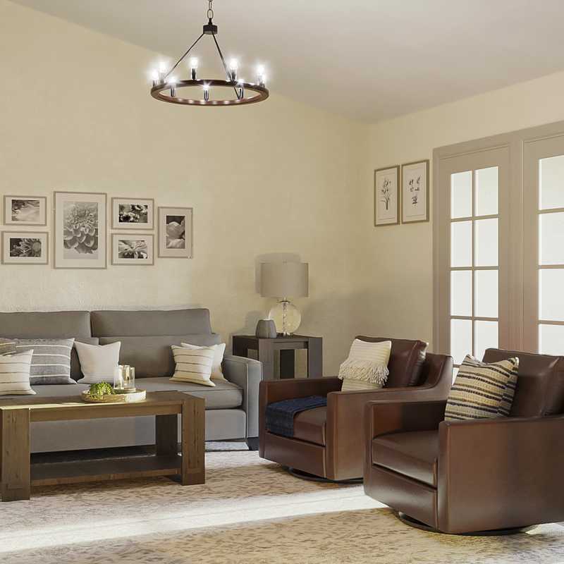 Coastal, Traditional, Farmhouse Living Room Design by Havenly Interior Designer Amelia