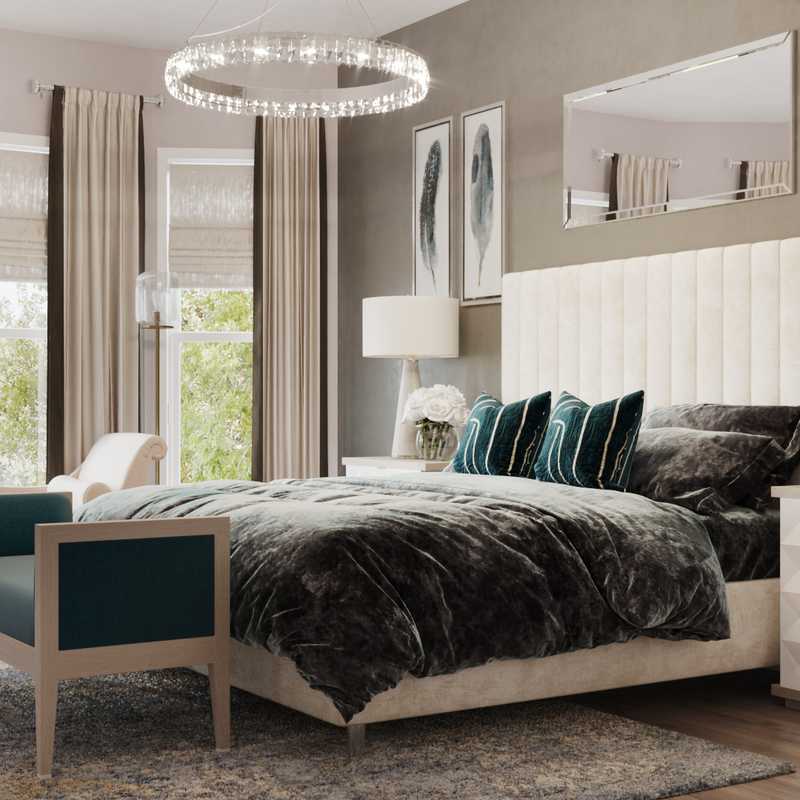 Contemporary, Modern, Glam Bedroom Design by Havenly Interior Designer Angelica