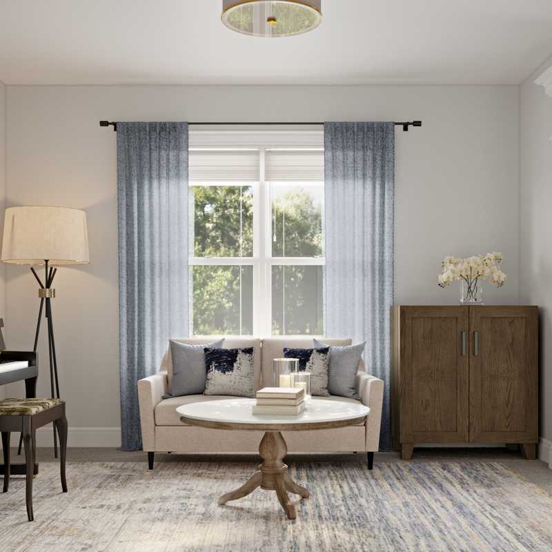 Farmhouse Living Room Design by Havenly Interior Designer Tatiana