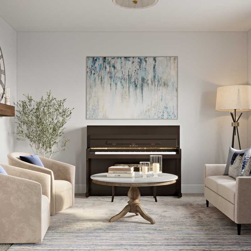 Farmhouse Living Room Design by Havenly Interior Designer Tatiana