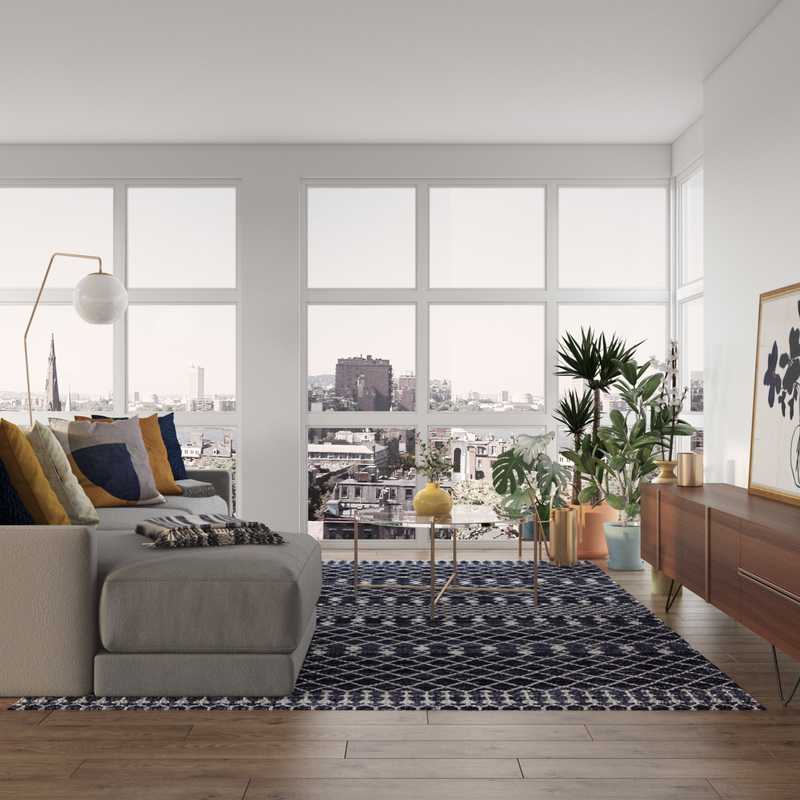 Modern, Glam, Minimal Living Room Design by Havenly Interior Designer Julia