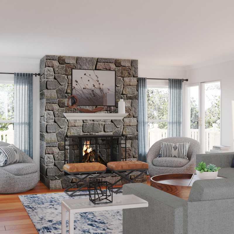 Classic, Midcentury Modern Living Room Design by Havenly Interior Designer Alyssa