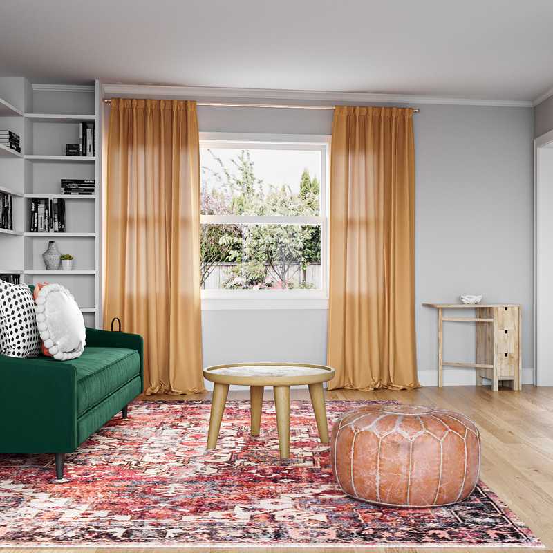 Bohemian Living Room Design by Havenly Interior Designer Claire