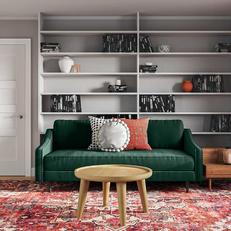 Bohemian Living Room Design by Havenly Interior Designer Claire