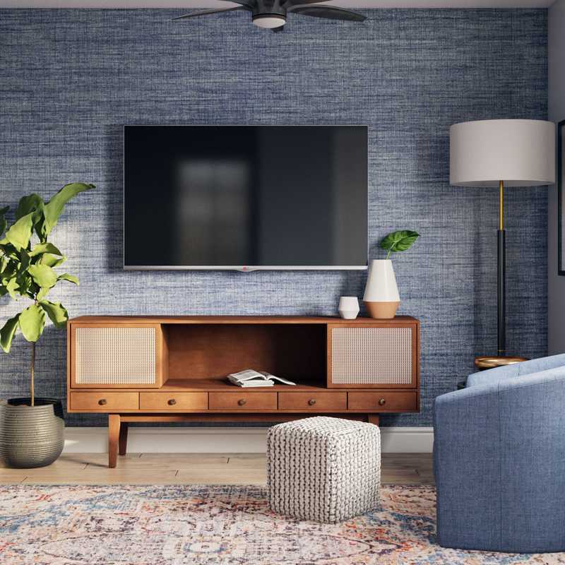 Bohemian, Midcentury Modern, Scandinavian Living Room Design by Havenly Interior Designer Laura