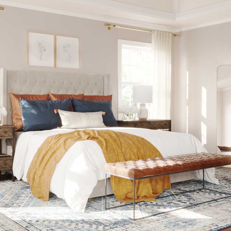 Modern, Eclectic, Bohemian Bedroom Design by Havenly Interior Designer Amber