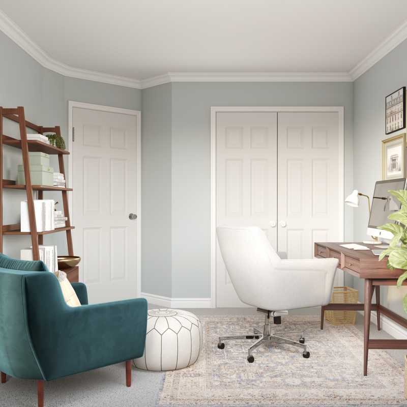 Modern, Classic, Eclectic, Traditional, Farmhouse, Midcentury Modern Office Design by Havenly Interior Designer Christina