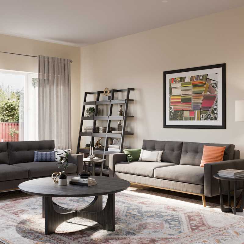 Midcentury Modern, Minimal, Scandinavian Living Room Design by Havenly Interior Designer Carla