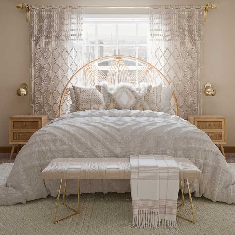 Bohemian, Coastal, Scandinavian Bedroom Design by Havenly Interior Designer Christina