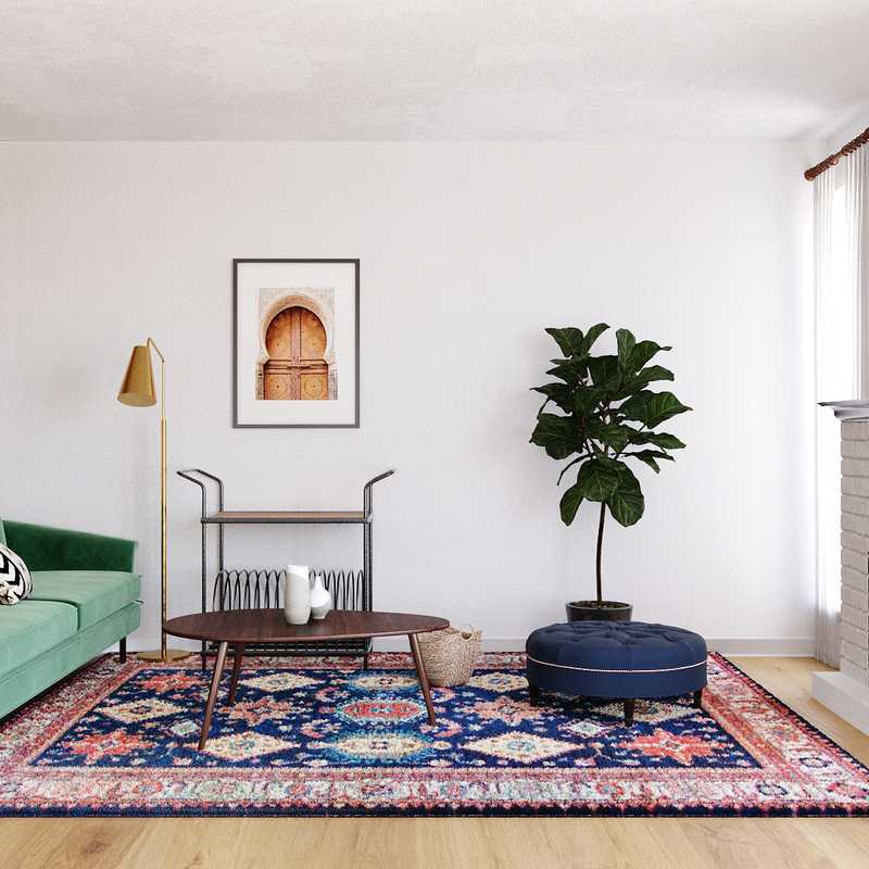 Eclectic, Industrial, Midcentury Modern, Scandinavian Living Room Design by Havenly Interior Designer Tara