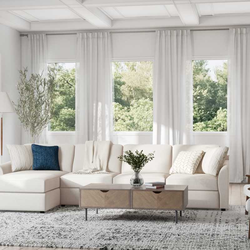 Modern, Transitional, Vintage, Minimal Living Room Design by Havenly Interior Designer Victoria