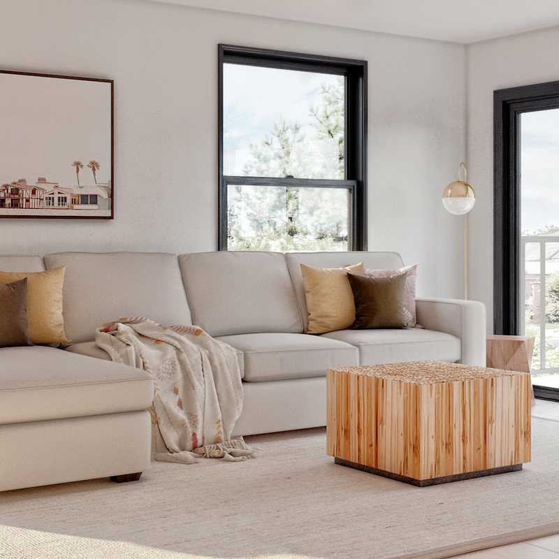 Modern, Bohemian, Minimal Living Room Design by Havenly Interior Designer Alyssa