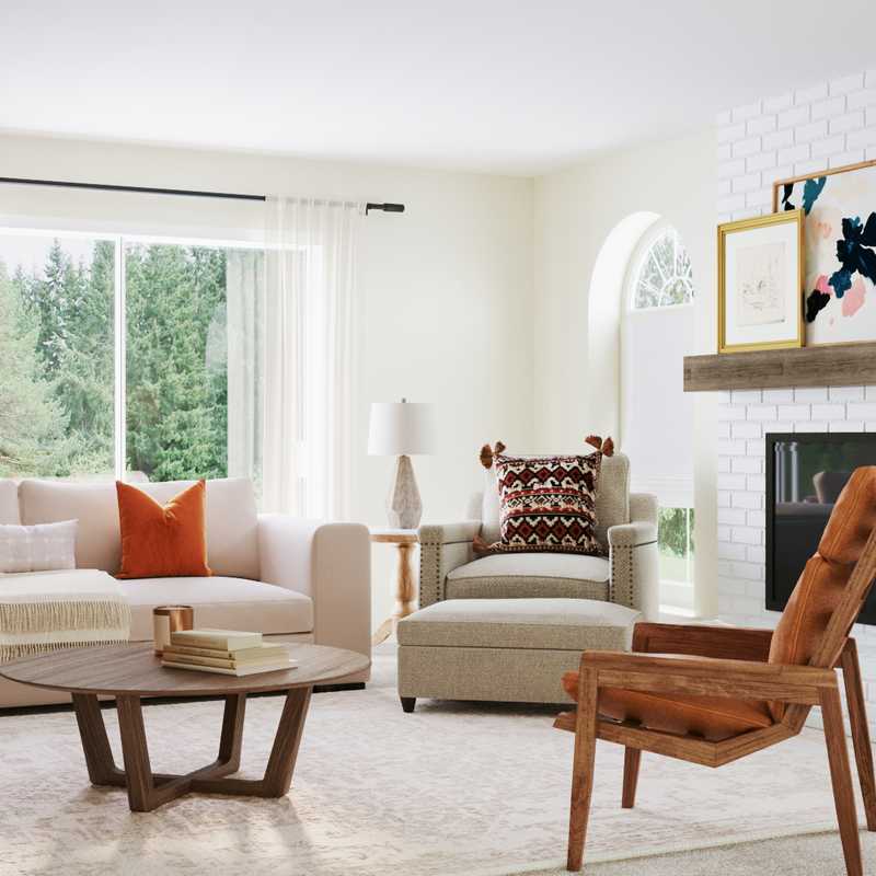 Traditional, Farmhouse, Transitional Living Room Design by Havenly Interior Designer Caroline