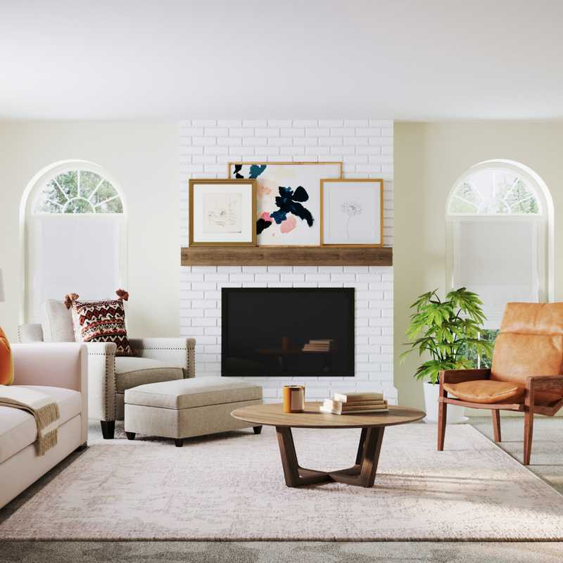 Traditional, Farmhouse, Transitional Living Room Design by Havenly Interior Designer Caroline