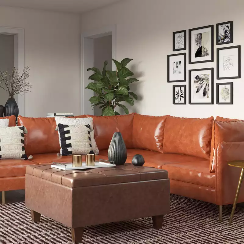 Contemporary Living Room Design by Havenly Interior Designer Carla
