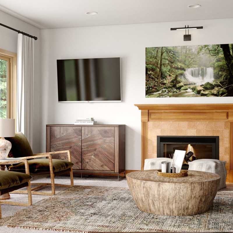 Coastal, Traditional, Farmhouse, Rustic Living Room Design by Havenly Interior Designer Sable