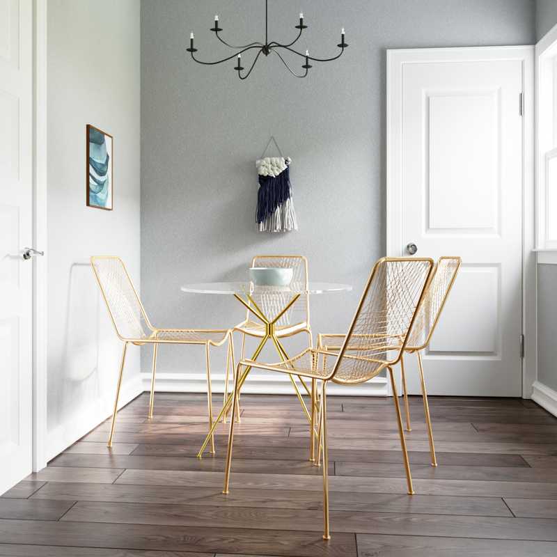 Coastal, Glam Living Room Design by Havenly Interior Designer Claire