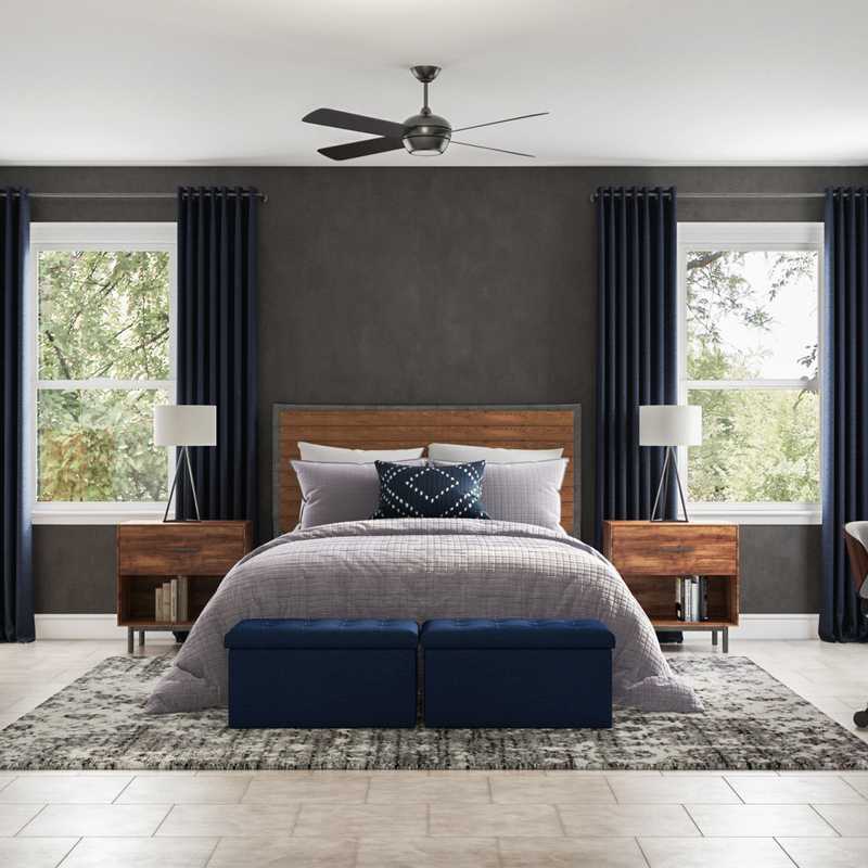 Industrial, Rustic, Transitional Bedroom Design by Havenly Interior Designer Michelle