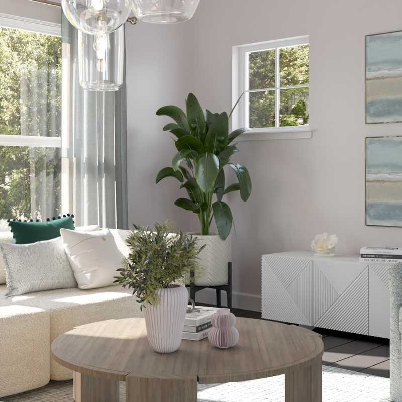 Contemporary, Coastal Living Room Design by Havenly Interior Designer Maria