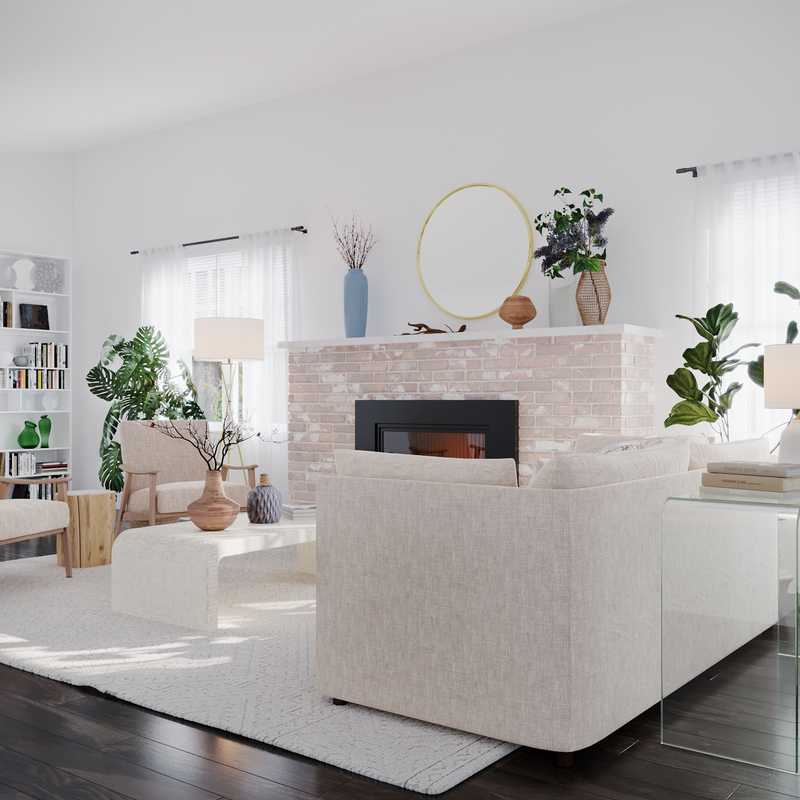 Contemporary, Modern, Bohemian, Farmhouse, Minimal, Scandinavian Living Room Design by Havenly Interior Designer Sara