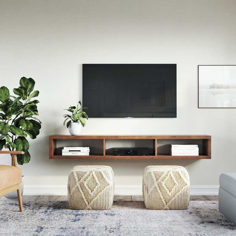 Modern, Bohemian, Midcentury Modern Living Room Design by Havenly Interior Designer Caitlin