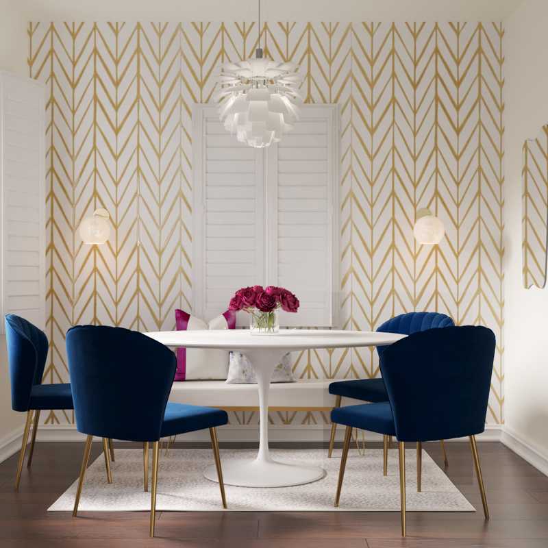 Eclectic, Bohemian, Glam Dining Room Design by Havenly Interior Designer Jackie