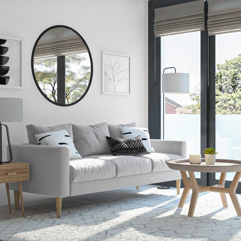 Midcentury Modern, Scandinavian Living Room Design by Havenly Interior Designer Jackie