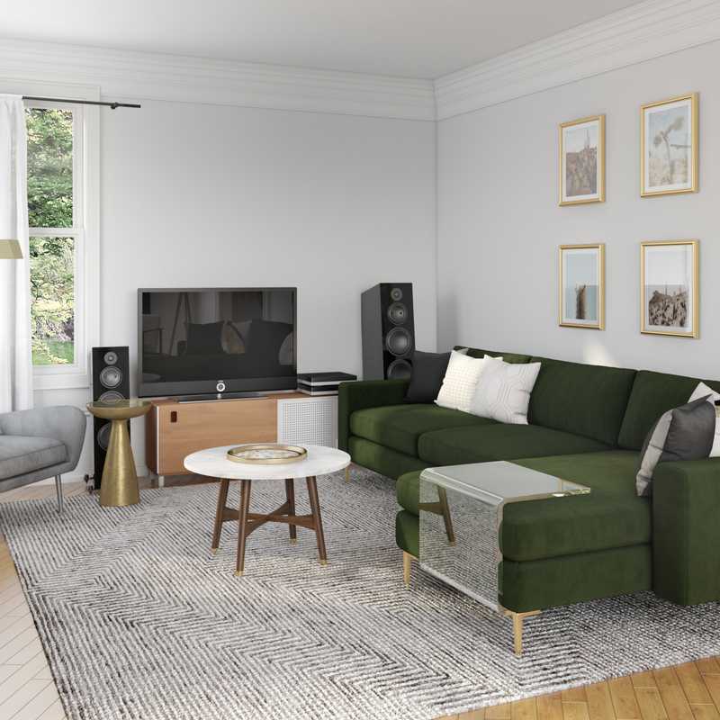 Contemporary, Eclectic Living Room Design by Havenly Interior Designer Sharon