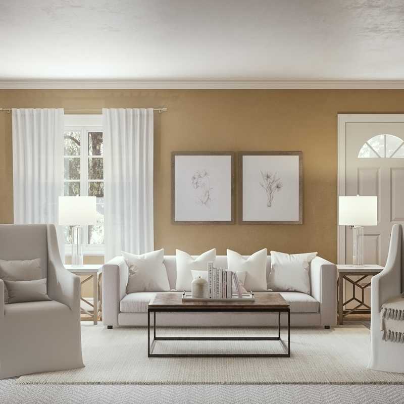 Modern, Bohemian, Minimal Living Room Design by Havenly Interior Designer Meghan
