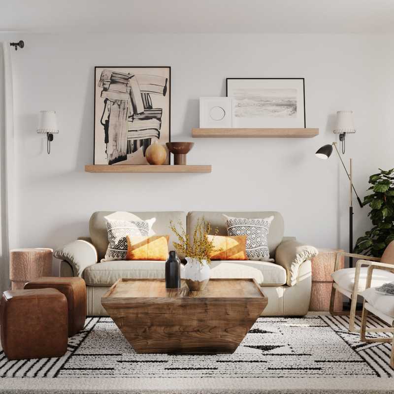 Farmhouse Living Room Design by Havenly Interior Designer Mariel