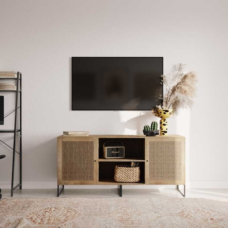 Bohemian, Midcentury Modern, Minimal Living Room Design by Havenly Interior Designer Freddi