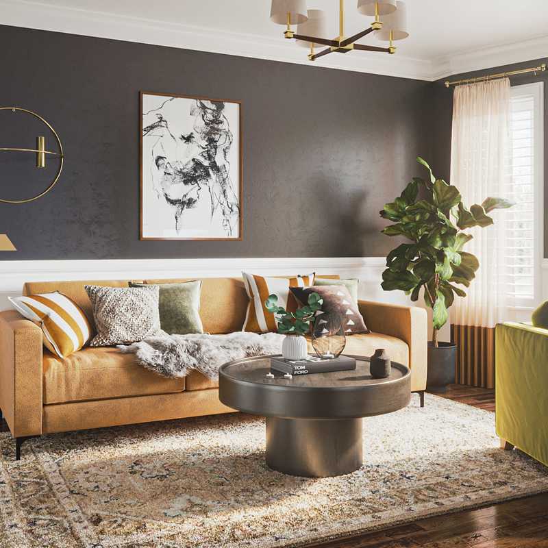 Contemporary, Library, Vintage, Global Office Design by Havenly Interior Designer Courtney