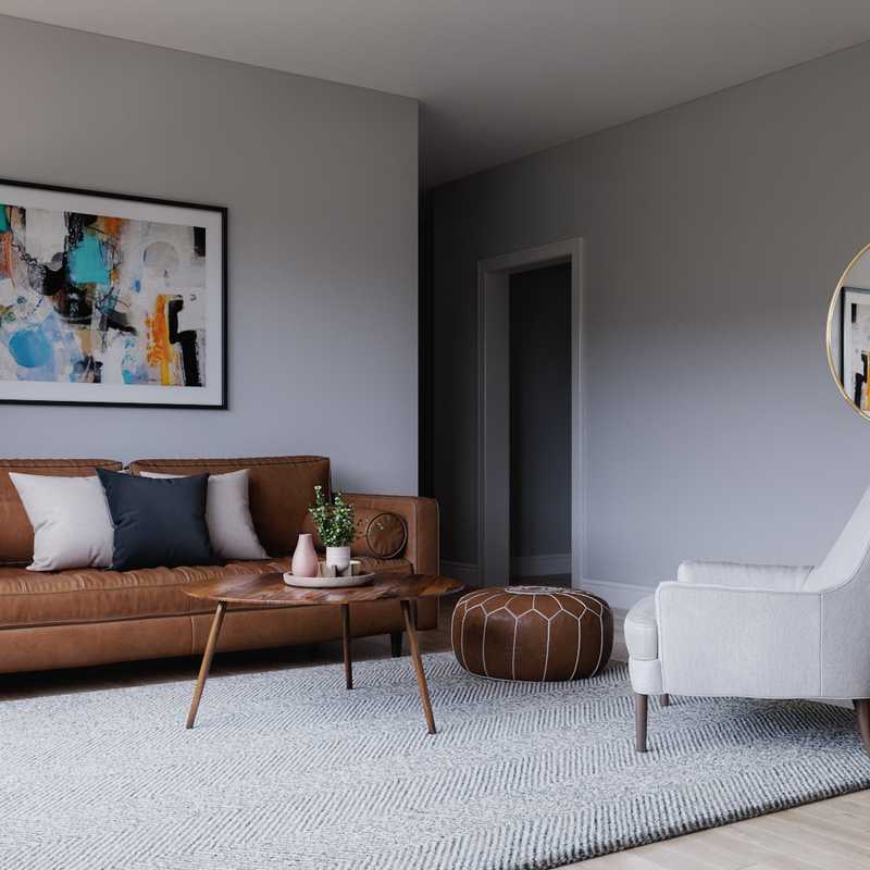Glam, Midcentury Modern, Scandinavian Living Room Design by Havenly Interior Designer Priscila
