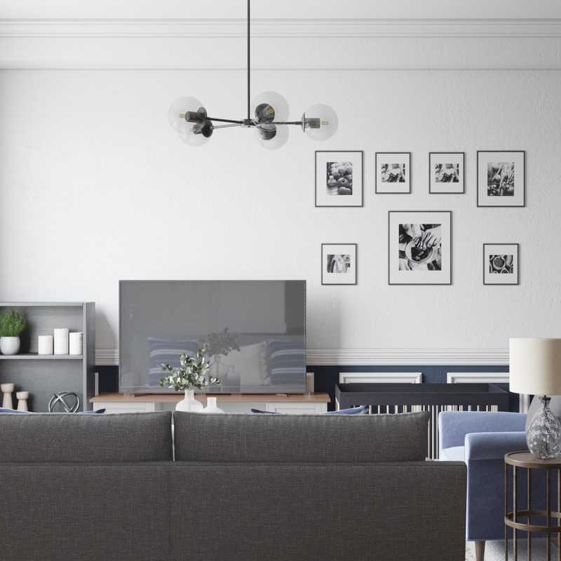 Modern, Coastal, Transitional, Minimal Living Room Design by Havenly Interior Designer Kaitlyn