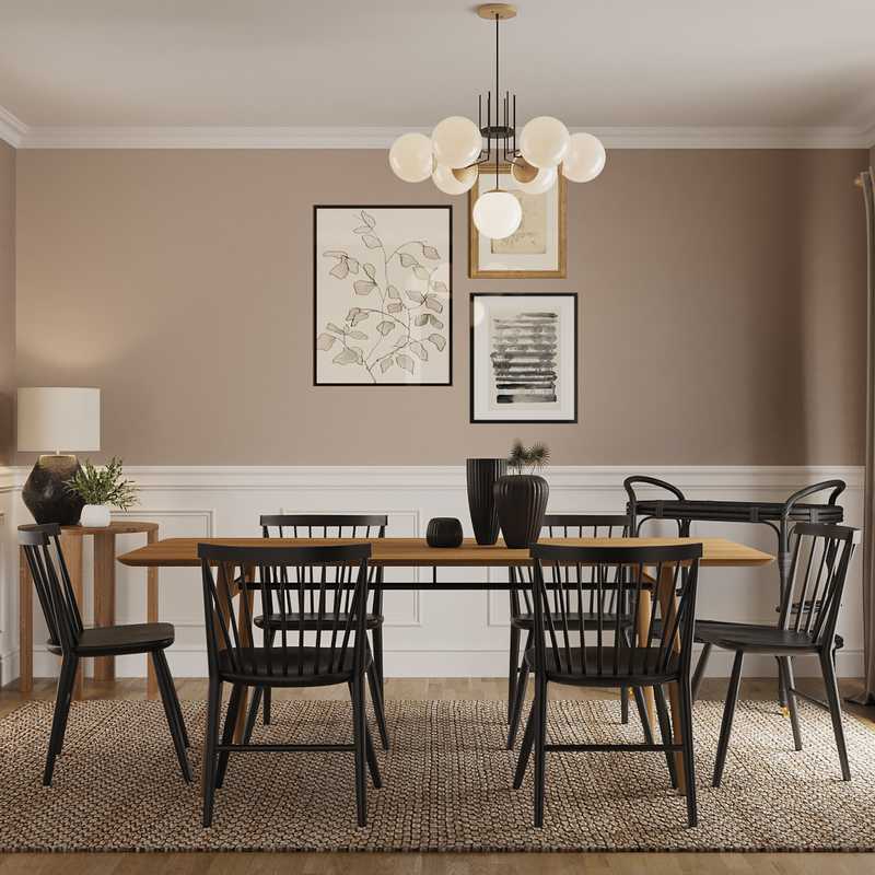 Modern, Bohemian, Glam, Scandinavian Dining Room Design by Havenly Interior Designer Maria