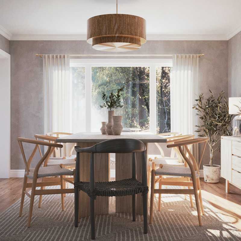 Bohemian, Scandinavian Dining Room Design by Havenly Interior Designer Karen